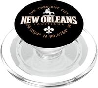 Etichetta delle coordinate di New Orleans Louisiana The Crescent City PopSockets PopGrip per MagSafe