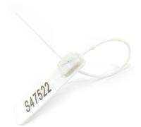 Etichetta di plastica usa e getta, 1000 pezzi Sigilli antimanomissione in plastica Etichette in numerate a strappo Lunghezza regolabile 207 mm(White)