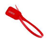 Etichetta di plastica usa e getta, Etichetta di sicurezza in plastica con sigilli antimanomissione, numerata, lacci trazione, for bagagli, pacchi, dogana(Red)