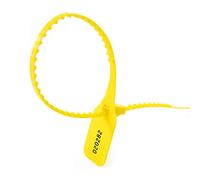 Etichetta di plastica usa e getta, Etichetta di sicurezza in plastica con sigilli antimanomissione, numerata, lacci trazione, for bagagli, pacchi, dogana(Yellow)