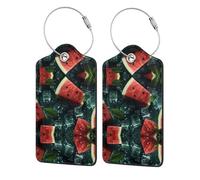 Etichetta di viaggio del cuoio dell'unità di elaborazione del modello dell'anguria refrigerata 1 per la configurazione dell'etichetta del bagaglio della borsa