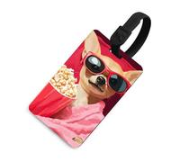 Etichetta divertente per valigie da viaggio con immagine di un cane chihuahua, con nome identificativo per la privacy, per borse e zaini, Stile nero, Taglia unica