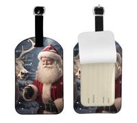 Etichetta elegante con stampa di Babbo Natale, etichetta elegante per bagagli, 10,9 x 7,9 cm, per valigie e borse da viaggio