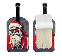 Etichetta elegante con stampa di Babbo Natale, etichetta elegante per bagagli, 10 x 7 cm, per valigie e borse da viaggio