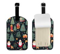 Etichetta elegante con stampa di cervi di Babbo Natale, etichetta elegante per bagagli, 10,9 x 7,9 cm, per valigie e borse da viaggio