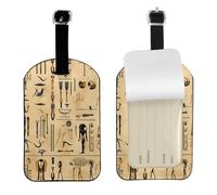 Etichetta elegante con stampa di geroglifici dell'antico Egitto, etichetta elegante per bagagli, 10,9 x 7,9 cm, per valigie e borse da viaggio