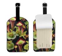 Etichetta elegante con stampa di piante carnivore, etichetta elegante per bagagli, 10,9 x 7,9 cm, per valigie e borse da viaggio