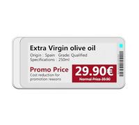 Etichetta elettronica per mensole, segnaletica wireless impermeabile | Schermo E-Paper modificabile, per negozi, uffici, ristoranti, biblioteche, garage, frigoriferi, abbigliamento per le vacanze