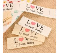 Etichetta in cotone con logo o testo, accessori da cucito, etichette per cose a maglia, personalizzate, personalizzate, fatte a mano, etichette regalo (#5,50pcs)