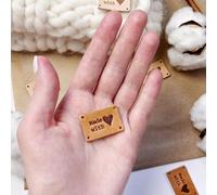 Etichetta In Pelle Da Cucito Da 25 Pezzi, Personalizzata Con Logo Personalizzato O Testo For Cappelli, Etichetta In Maglia, Etichette For Vestiti Di Marchi Fatti A Mano E All'uncinetto(30mmx20mm)