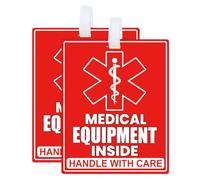 Etichetta interna per attrezzature mediche rosse fragili attrezzature mediche adesive interne per apparecchiature mediche identificative etichette per bagagli maniglia con etichette di cura per