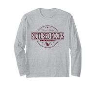 Etichetta Nazionale Michigan Lakeshore Pictured Rocks Maglia a Manica