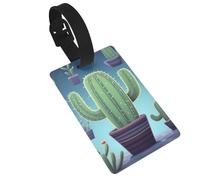 Etichetta per bagagli a forma di cactus in PVC con etichetta per la carta d'identità della cinghia per l'identificazione del bagaglio a mano dello zaino della valigia