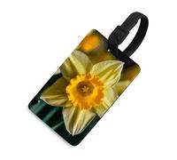 Etichetta per bagagli a forma di fiore di narciso con carta d'identità etichetta per bagagli da crociera per individuare rapidamente bagagli valigia, adatta per uomini e donne zaino borsetta, stile