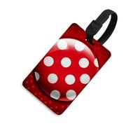 Etichetta per bagagli a forma di palla con pois bianchi con nome ID Card in pelle impermeabile etichette per valigie accessori da viaggio per donne adulte uomini