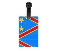 Etichetta per bagagli Bandiera del Congo - Identificatore di valigie luminoso e colorato, etichette da viaggio da crociera per valigie, copertura completa per la privacy