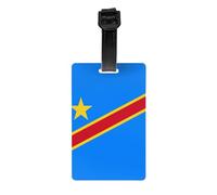 Etichetta per bagagli Bandiera del Congo. Realizzata in PVC con una cinghia staccabile, perfetta per viaggi leggeri e un'etichetta identificativa da viaggio.