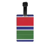 Etichetta per bagagli Bandiera del Gambia - Identificatore di valigie luminoso e colorato, etichette da viaggio da crociera per valigie, copertura completa per la privacy