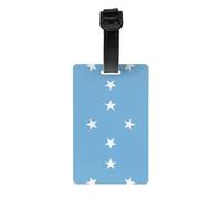 Etichetta per bagagli Bandiera della Micronesia - Identificatore di valigie luminoso e colorato, etichette da viaggio da crociera per valigie, copertura completa per la privacy