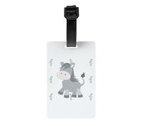 Etichetta per bagagli con asino sorridente. Realizzata in PVC con una cinghia staccabile, perfetta per viaggi leggeri e un'etichetta identificativa da viaggio.