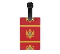 Etichetta per bagagli con bandiera del Montenegrino - Identificatore di valigie luminoso e colorato, etichette da viaggio da crociera per valigie, copertura completa per la privacy