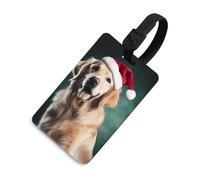 Etichetta per bagagli con cane che sporge la lingua con nome ID Card in pelle impermeabile etichette per valigie accessori da viaggio per donne adulte uomini