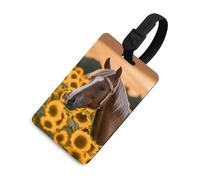 Etichetta per bagagli con cavallo giallo girasole con nome ID carta d'identità etichetta per bagagli da crociera per individuare rapidamente bagagli valigia, adatta per uomini e donne zaino borsetta