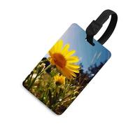 Etichetta per bagagli con fiore giallo sotto il sole Etichette per bagagli divertenti etichette identificative per zaini Etichette per bagagli da viaggio uniche etichette per borse da viaggio con nome