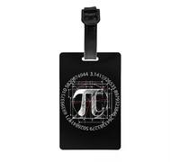 Etichetta per bagagli con simbolo Pi con nome, matematica, scienze, privacy, etichetta identificativa per borsa da viaggio