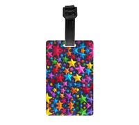 Etichetta per bagagli con stampa a stelle colorate - Etichetta identificativa per valigie con copertura completa per la privacy per donne e uomini, etichetta identificativa da viaggio in PVC