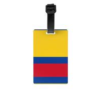 Etichetta per bagagli con stampa bandiera della Colombia con copertura posteriore completa per la privacy, etichetta identificativa per valigie, borse e zaini