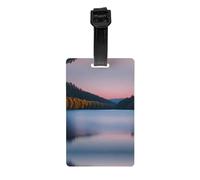 Etichetta per bagagli con stampa Lake Under Sunset - Copertura completa per la privacy per valigia etichetta identificativa per donne e uomini, etichetta identificativa da viaggio in PVC