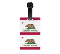Etichetta per bagagli con stampa UV della bandiera dello stato della California, in PVC vivace, accessorio da viaggio, regalo di laurea