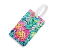 Etichetta per bagagli con tre ananas grandi con carta d'identità etichetta per bagagli da crociera per individuare rapidamente bagagli valigia, adatta per uomini e donne zaino borsa bagagli stile