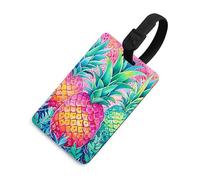 Etichetta per bagagli con tre ananas grandi con carta d'identità etichetta per bagagli da crociera per individuare rapidamente bagagli valigia, adatta per uomini e donne zaino borsa bagaglio stile