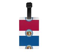 Etichetta per bagagli da viaggio stampata con bandiera dello stato del Missouri, 8,4 x 5,3 cm, etichetta identificativa per bagagli da compagnia aerea registrata/bagaglio da viaggio