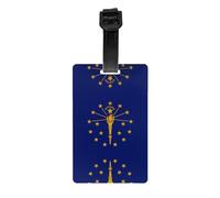 Etichetta per bagagli da viaggio stampata con bandiera dello stato dell'Indiana, 8,4 x 5,3 cm, etichetta identificativa per bagagli da compagnia aerea registrata/bagaglio da viaggio