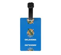 Etichetta per bagagli da viaggio stampata con bandiera dello stato dell'Oklahoma - 8,4 x 5,3 cm etichetta identificativa per bagagli da compagnia aerea/bagagli da viaggio