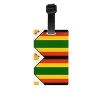 Etichetta per bagagli da viaggio stampata con bandiera dello Zimbabwe, 8,4 x 5,3 cm, etichetta identificativa per bagagli da compagnia aerea registrata/bagaglio da viaggio