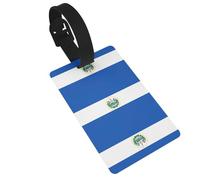 Etichetta per bagagli El Salvador in PVC resistente, ideale per valigie, borse e zaini, per un'identificazione sicura durante i viaggi.
