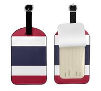 Etichetta per bagagli in pelle PU con bandiera della Thailandia, etichetta personalizzata per valigia da viaggio con copertura per la privacy