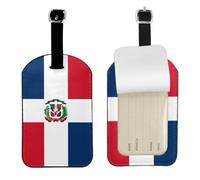 Etichetta per bagagli in pelle PU della Repubblica Dominicana, etichetta per valigia da viaggio personalizzata su entrambi i lati con copertura per la privacy