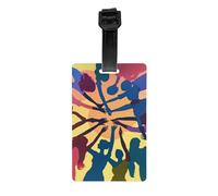 Etichetta per bagagli in PVC a tema ginnastica, con nome e tessera identificativa, per un'identificazione rapida dei bagagli.