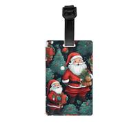 Etichetta per bagagli in PVC a tema natalizio con omino, personalizzabile con nome e numero identificativo, per un'identificazione rapida dei bagagli.
