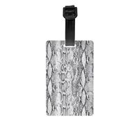 Etichetta per bagagli in PVC flessibile con stampa in bianco e nero con pelle di serpente, versatile etichetta per valigia e zaino, perfetta per regali di Natale