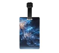 Etichetta per bagagli in PVC resistente con stampa medusa fantascientifica con cinturino staccabile per una facile identificazione e un uso multifunzionale