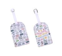 Etichetta per bagagli ispirata al timbro da viaggio, idea regalo per viaggi avventurosi nel mondo con scritta "It's a Beautiful Day to Go Somewhere New Suitcase Tag (SomewhereNowTag-UK)