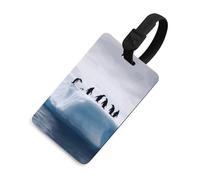 Etichetta per bagagli Penguins on the Iceberg con carta d'identità etichetta per bagagli da crociera per individuare rapidamente bagagli valigia, adatta per uomini e donne zaino borsa bagaglio nero