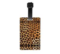 Etichetta per bagagli stampata a strisce su leopardi 3,3 × 2,2,5 cm - Materiale antigraffio e impermeabile