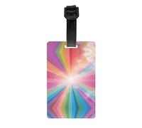Etichetta per bagagli stampata con arcobaleno puro, 3,3 × 2,2,5 cm, materiale resistente ai graffi e impermeabile